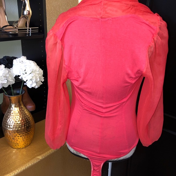 *Coral deep V bodysuit* - Picture 3 of 3